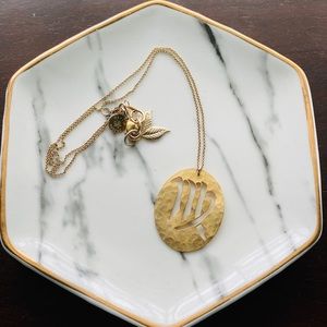 David Aubrey 18K matte gold plated Virgo necklace